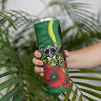 Canberra Raiders ANZAC Personalised Skinny Tumbler Lest We Forget Poppy Camo
