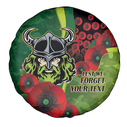 Canberra Raiders ANZAC Personalised Spare Tire Cover Lest We Forget Poppy Camo