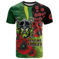 Canberra Raiders ANZAC Personalised T Shirt Lest We Forget Poppy Camo