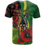 Canberra Raiders ANZAC Personalised T Shirt Lest We Forget Poppy Camo