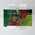 Canberra Raiders ANZAC Personalised Tablecloth Lest We Forget Poppy Camo