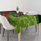 Canberra Raiders ANZAC Personalised Tablecloth Lest We Forget Poppy Camo