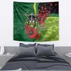 Canberra Raiders ANZAC Personalised Tapestry Lest We Forget Poppy Camo