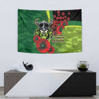 Canberra Raiders ANZAC Personalised Tapestry Lest We Forget Poppy Camo