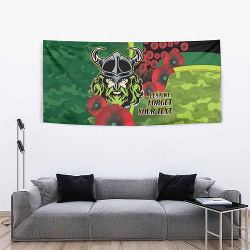 Canberra Raiders ANZAC Personalised Tapestry Lest We Forget Poppy Camo