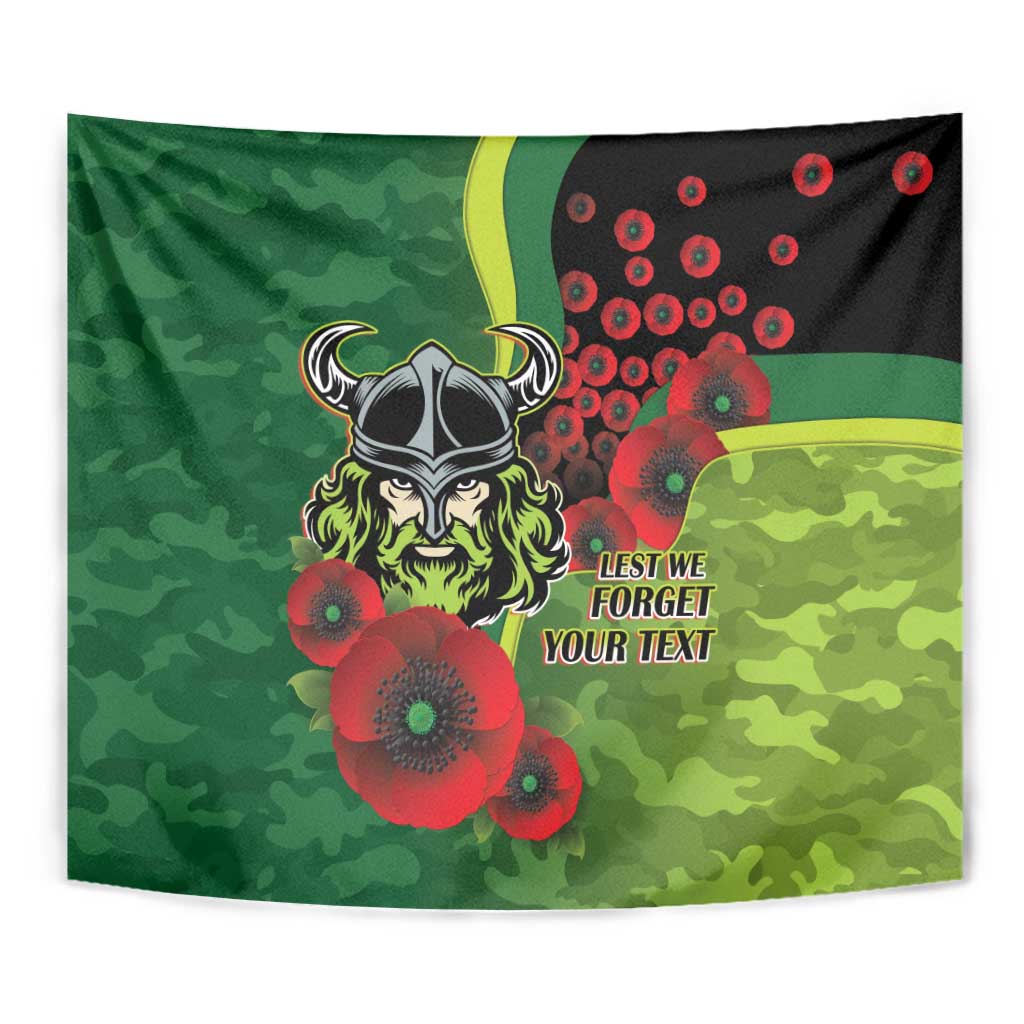 Canberra Raiders ANZAC Personalised Tapestry Lest We Forget Poppy Camo