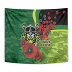Canberra Raiders ANZAC Personalised Tapestry Lest We Forget Poppy Camo