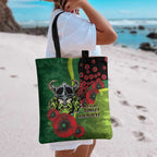Canberra Raiders ANZAC Personalised Tote Bag Lest We Forget Poppy Camo