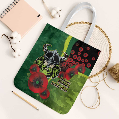 Canberra Raiders ANZAC Personalised Tote Bag Lest We Forget Poppy Camo