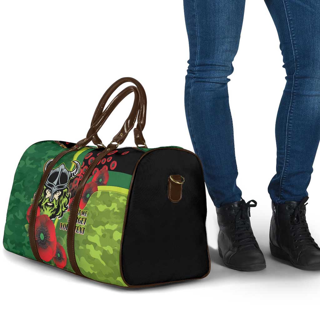 Canberra Raiders ANZAC Personalised Travel Bag Lest We Forget Poppy Camo