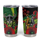 Canberra Raiders ANZAC Personalised Tumbler Cup Lest We Forget Poppy Camo