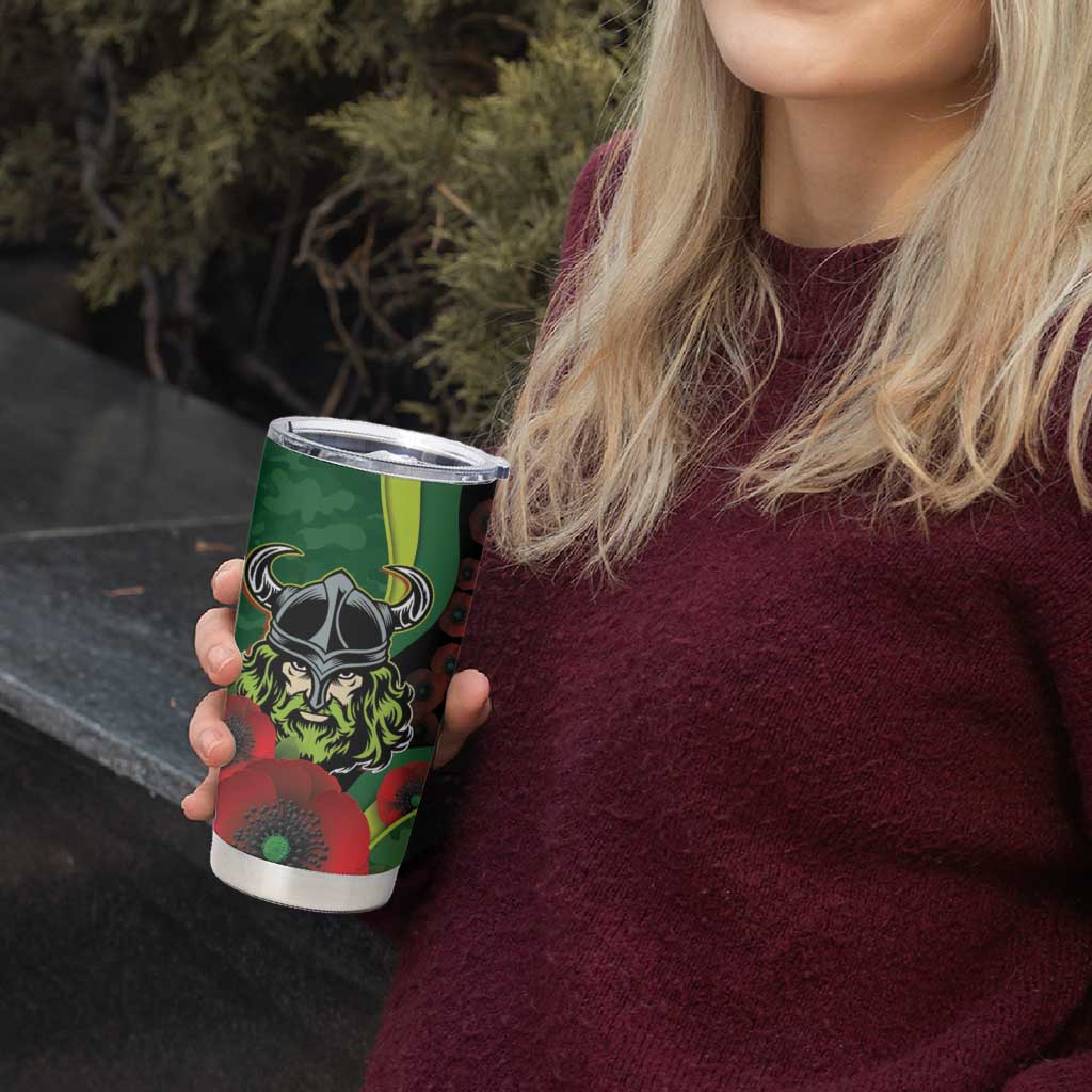 Canberra Raiders ANZAC Personalised Tumbler Cup Lest We Forget Poppy Camo
