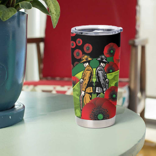 Canberra Raiders ANZAC Personalised Tumbler Cup Lest We Forget Poppy Camo