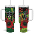 Canberra Raiders ANZAC Personalised Tumbler With Handle Lest We Forget Poppy Camo