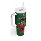 Canberra Raiders ANZAC Personalised Tumbler With Handle Lest We Forget Poppy Camo
