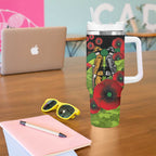 Canberra Raiders ANZAC Personalised Tumbler With Handle Lest We Forget Poppy Camo