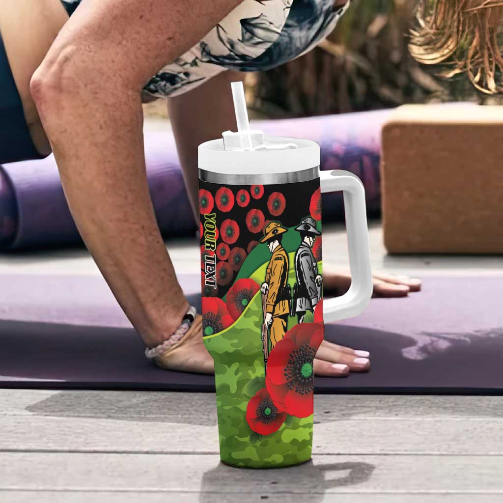 Canberra Raiders ANZAC Personalised Tumbler With Handle Lest We Forget Poppy Camo