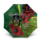 Canberra Raiders ANZAC Personalised Umbrella Lest We Forget Poppy Camo