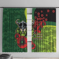 Canberra Raiders ANZAC Personalised Window Curtain Lest We Forget Poppy Camo