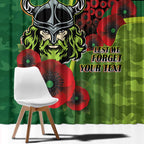 Canberra Raiders ANZAC Personalised Window Curtain Lest We Forget Poppy Camo