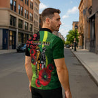Canberra Raiders ANZAC Personalised Zipper Polo Shirt Lest We Forget Poppy Camo