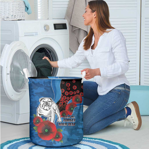 Canterbury-Bankstown Bulldogs ANZAC Personalised Laundry Basket Lest We Forget Poppy Camo