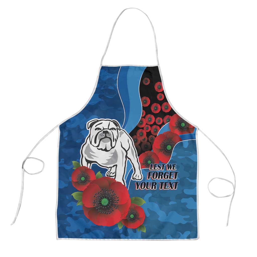 Canterbury-Bankstown Bulldogs ANZAC Personalised Apron Lest We Forget Poppy Camo