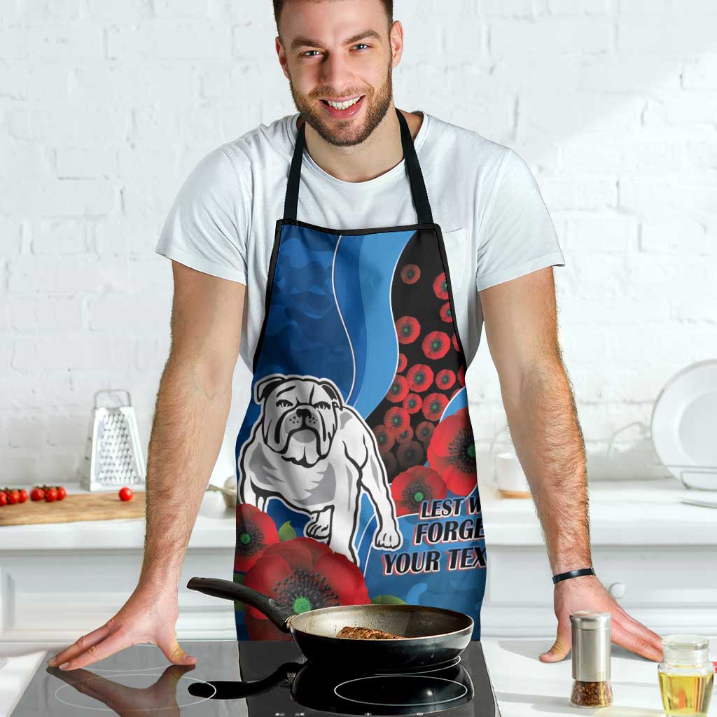 Canterbury-Bankstown Bulldogs ANZAC Personalised Apron Lest We Forget Poppy Camo
