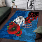 Canterbury-Bankstown Bulldogs ANZAC Personalised Area Rug Lest We Forget Poppy Camo