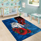 Canterbury-Bankstown Bulldogs ANZAC Personalised Area Rug Lest We Forget Poppy Camo