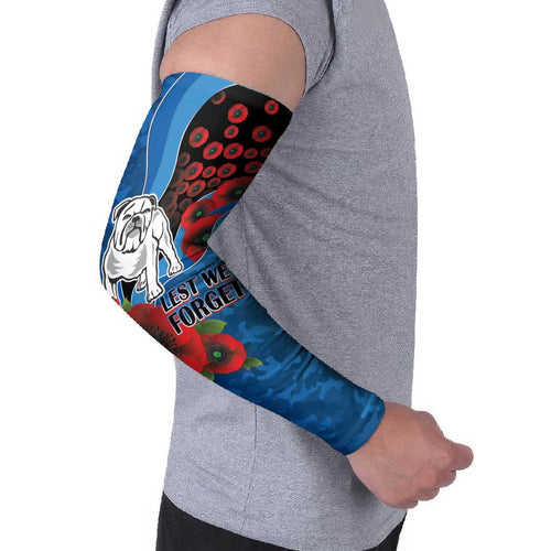 Canterbury-Bankstown Bulldogs ANZAC Personalised Arm Sleeves Lest We Forget Poppy Camo
