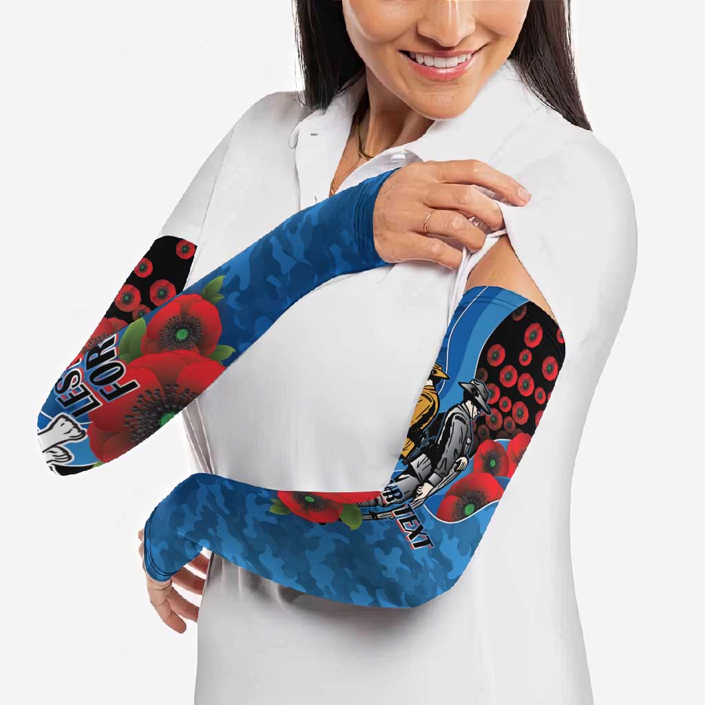 Canterbury-Bankstown Bulldogs ANZAC Personalised Arm Sleeves Lest We Forget Poppy Camo