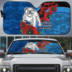 Canterbury-Bankstown Bulldogs ANZAC Personalised Auto Sun Shade Lest We Forget Poppy Camo