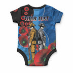 Canterbury-Bankstown Bulldogs ANZAC Personalised Baby Onesie Lest We Forget Poppy Camo
