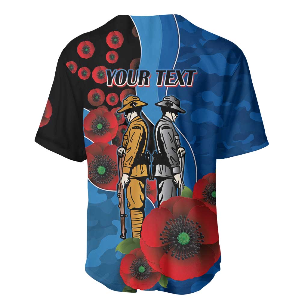 Canterbury-Bankstown Bulldogs ANZAC Personalised Baseball Jersey Lest We Forget Poppy Camo