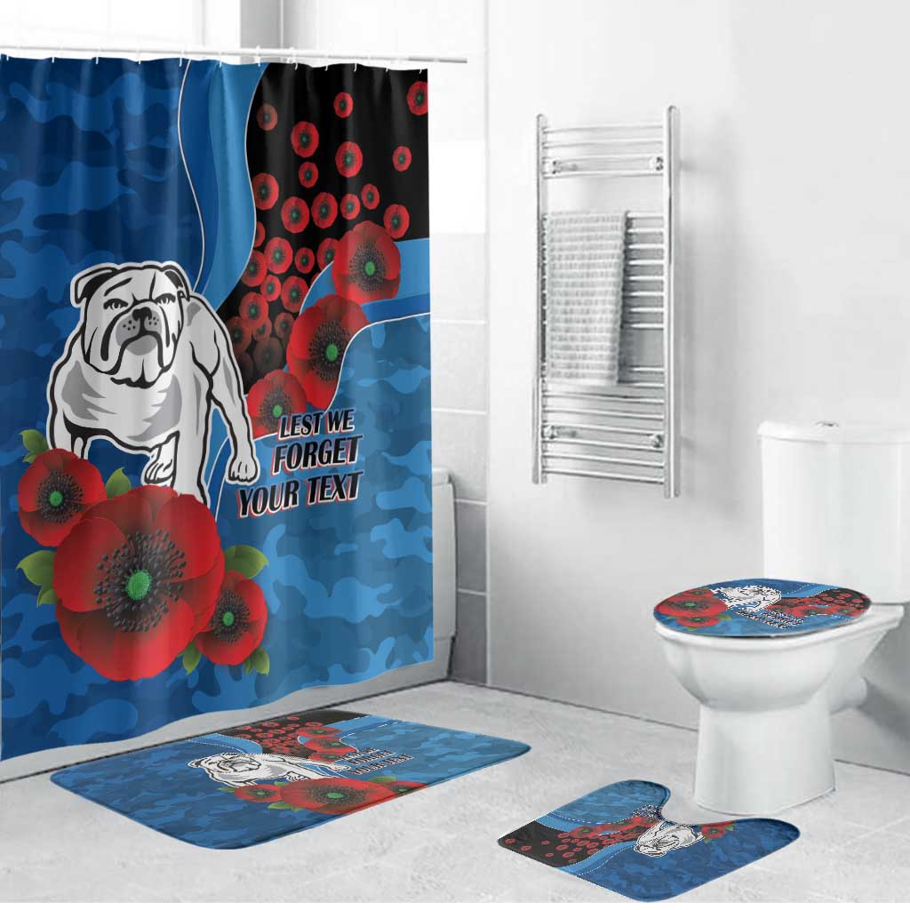 Canterbury-Bankstown Bulldogs ANZAC Personalised Bathroom Set Lest We Forget Poppy Camo