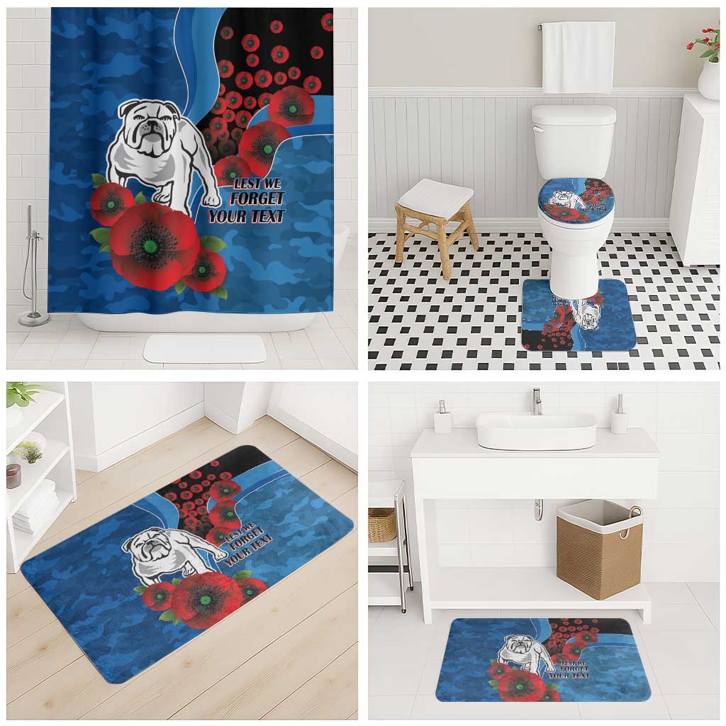 Canterbury-Bankstown Bulldogs ANZAC Personalised Bathroom Set Lest We Forget Poppy Camo