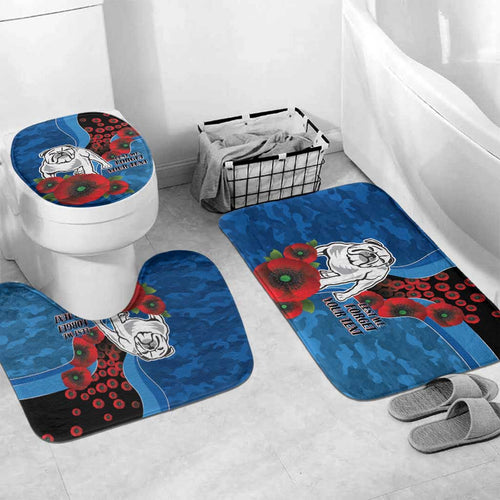 Canterbury-Bankstown Bulldogs ANZAC Personalised Bathroom Set Lest We Forget Poppy Camo