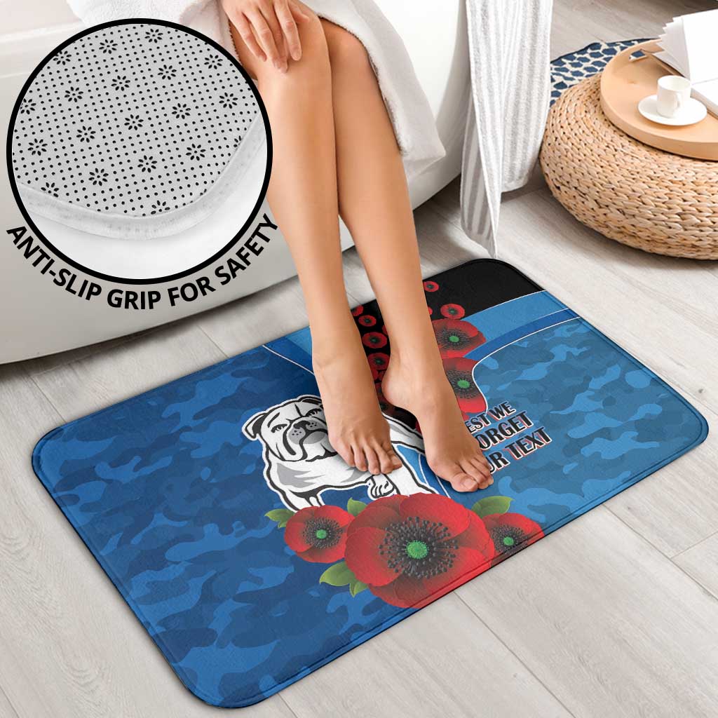 Canterbury-Bankstown Bulldogs ANZAC Personalised Bathroom Set Lest We Forget Poppy Camo