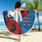Canterbury-Bankstown Bulldogs ANZAC Personalised Beach Blanket Lest We Forget Poppy Camo