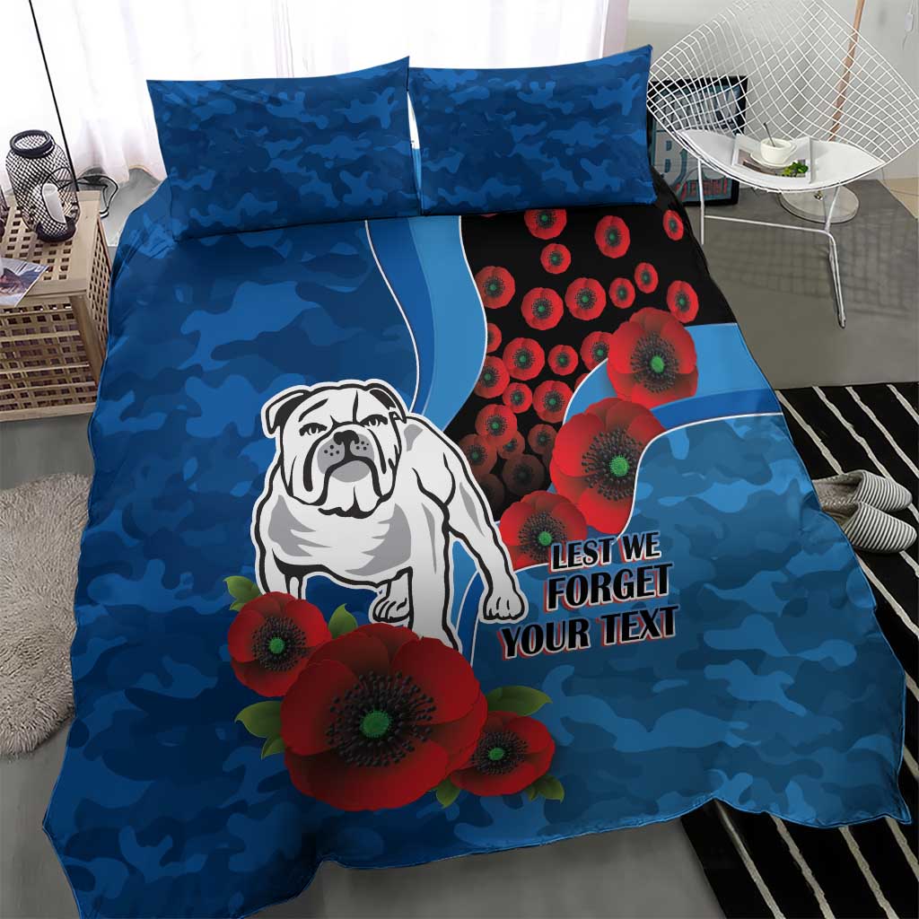 Canterbury-Bankstown Bulldogs ANZAC Personalised Bedding Set Lest We Forget Poppy Camo