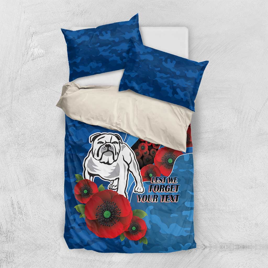Canterbury-Bankstown Bulldogs ANZAC Personalised Bedding Set Lest We Forget Poppy Camo