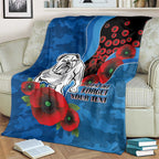Canterbury-Bankstown Bulldogs ANZAC Personalised Blanket Lest We Forget Poppy Camo