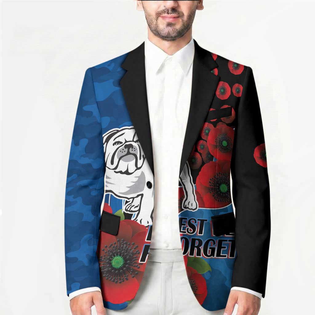 Canterbury-Bankstown Bulldogs ANZAC Personalised Blazer Lest We Forget Poppy Camo