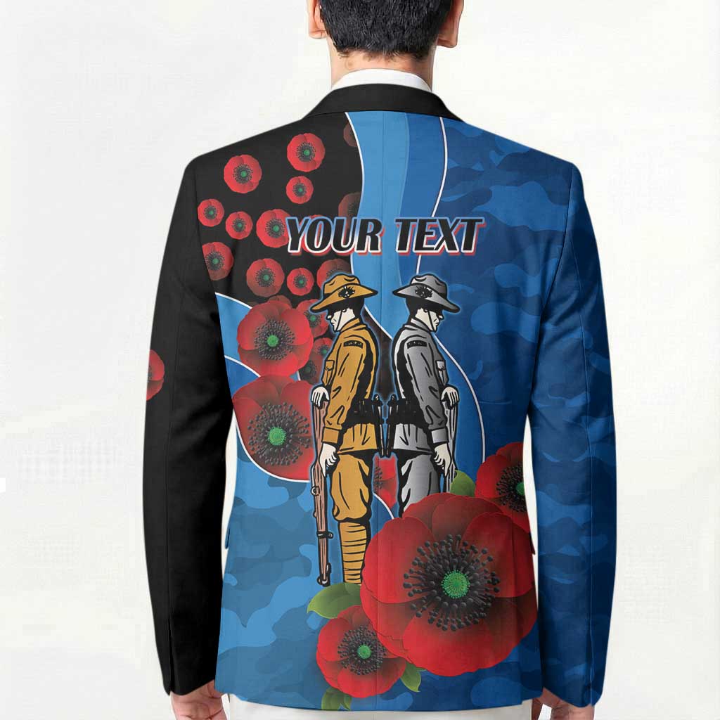 Canterbury-Bankstown Bulldogs ANZAC Personalised Blazer Lest We Forget Poppy Camo