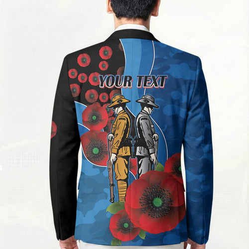 Canterbury-Bankstown Bulldogs ANZAC Personalised Blazer Lest We Forget Poppy Camo