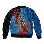 Canterbury-Bankstown Bulldogs ANZAC Personalised Bomber Jacket Lest We Forget Poppy Camo