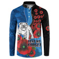 Canterbury-Bankstown Bulldogs ANZAC Personalised Button Sweatshirt Lest We Forget Poppy Camo