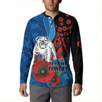 Canterbury-Bankstown Bulldogs ANZAC Personalised Button Sweatshirt Lest We Forget Poppy Camo