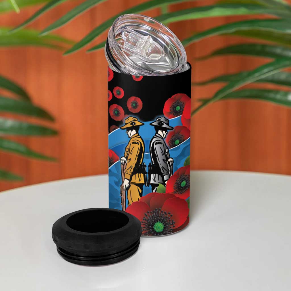 Canterbury-Bankstown Bulldogs ANZAC Personalised 4 in 1 Can Cooler Tumbler Lest We Forget Poppy Camo